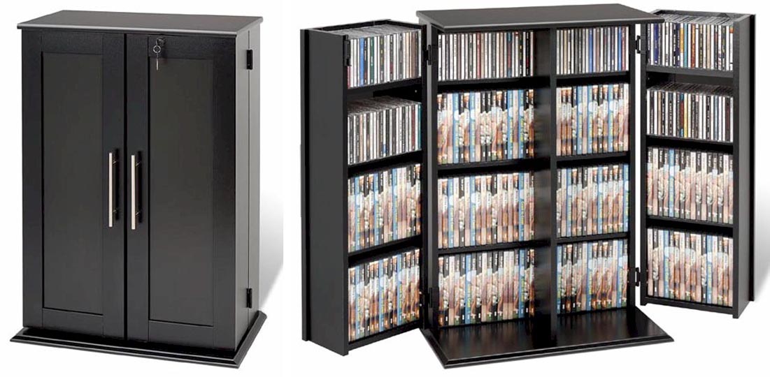 376 CD 332 BluRay 192 DVD Cabinet / Rack w/Lock 2 color  