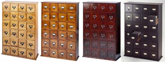 Hardwood Library 192 DVD 456 CD Storage Drawer Cabinet  