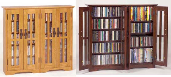 Glass Door Wall Mount Cabinet Rack 380 CD 156 DVD NEW  