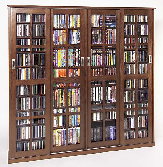 Sliding Glass Door 1400 CD 672 DVD Storage Cabinet  